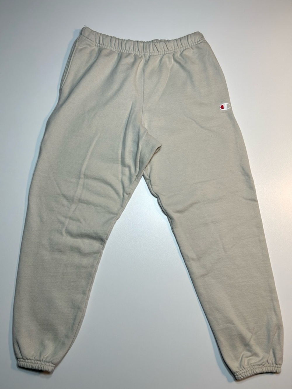Champion Powerblend Joggers Oatmeal Heather Grey Fleece Sweatpants Reverse Weave